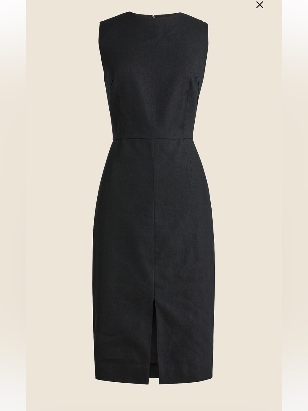 J. Crew High-neck Sheath Dress in Stretch Linen Blend